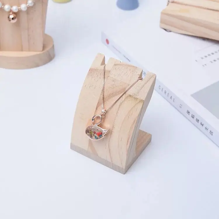Цельное дерево ожерелье Chian дисплей держатель, браслеты дисплей держатель деревянная цепь лоток держатель кольца - Цвет: Small Holder