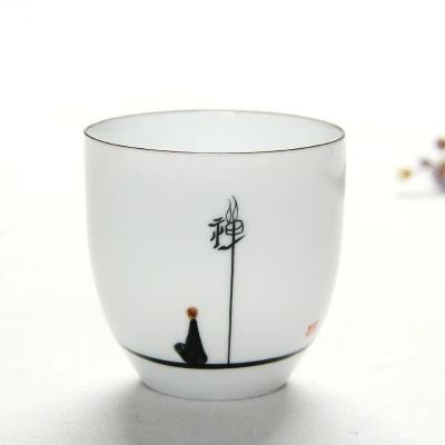 Китайская белая тонкая фарфоровая чашка, японская ручная роспись, керамическая чашка, креативная чайная чашка кунг-фу - Цвет: 03