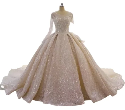 Wedding Dress Ball Gown Bling Bride Dress Hand Made In High Quality HA124