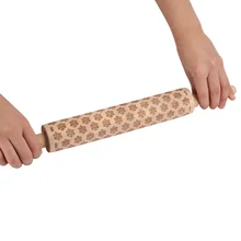 1 шт. Рождество тисненая скалка для выпечки печенья печенье, фондан, пирог тесто гравировкой ролик олень; Снежинка