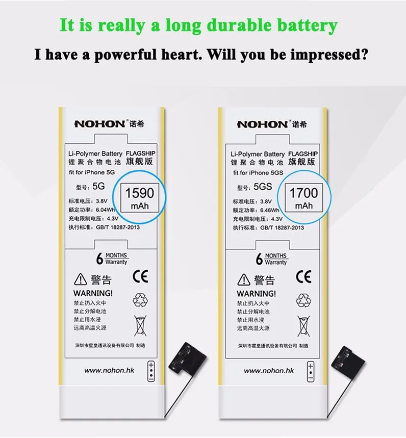 NOHON Battery For Apple iPhone 5 1 Details (4)
