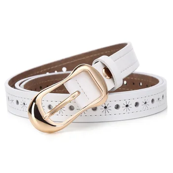 

Cody Steel Outdoor Retro Belts For Women Pure Color Pin Buckle Belt Metal Ladies Casual Cow Split Leather Belt Female