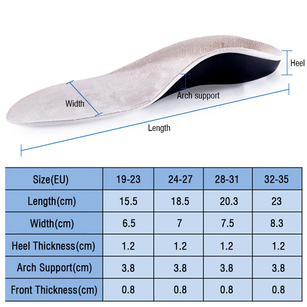 Demine ортопедические стельки для детей арки поддержка плоскостопие X/O ног ортопедический ботинок каблук Pad подставки