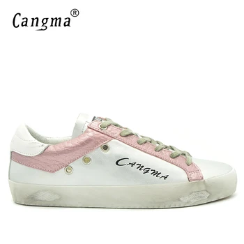 

CANGMA Original Man Shoes Brand Sneakers Silver Vintage Leisure Shoes Genuine Leather Luxury Footwear Men Breathable Shoes Adult