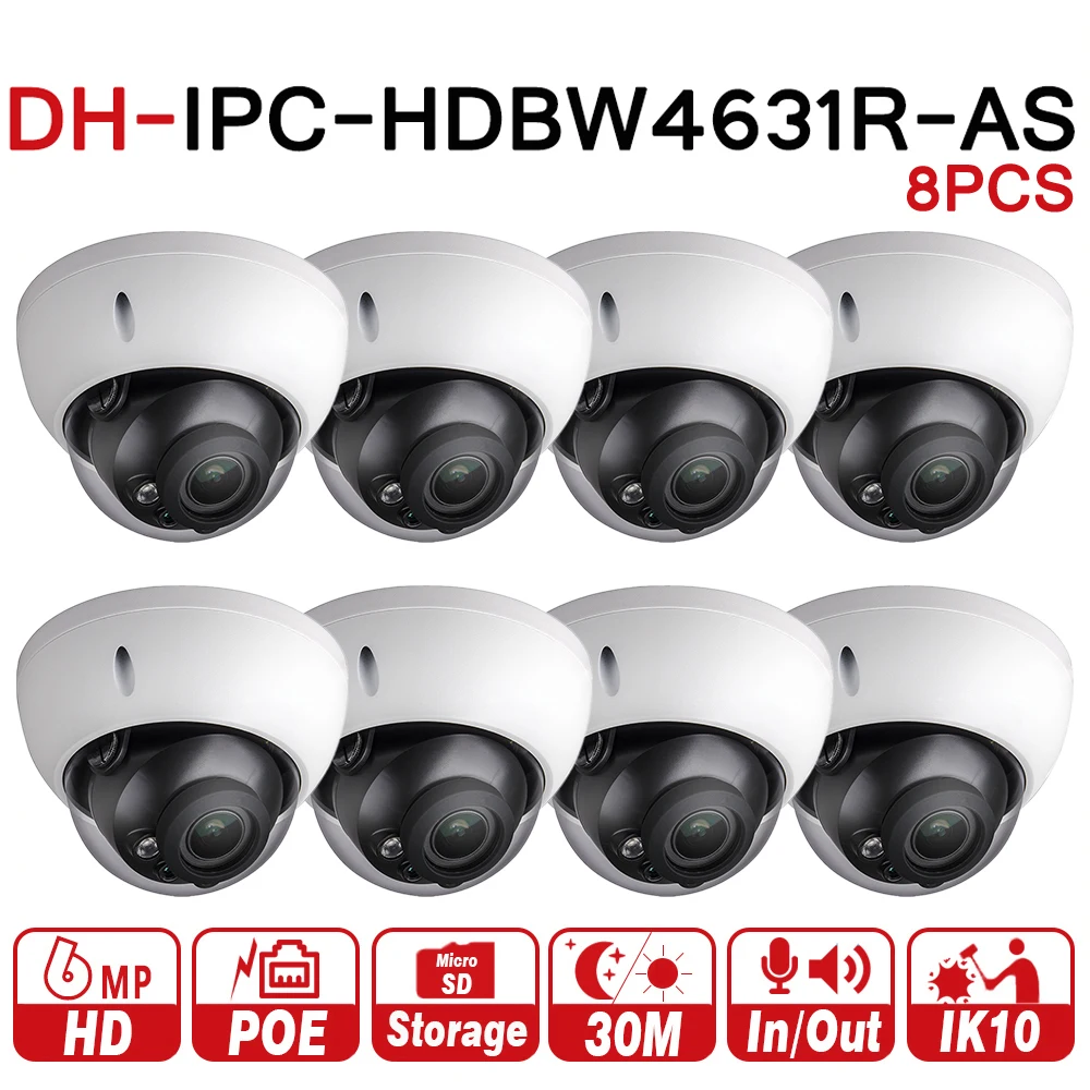 DH 6MP камера IPC-HDBW4631R-AS обновления от IPC-HDBW4431R-AS IK10 IP67 аудио и сигнальный порт PoE с SD