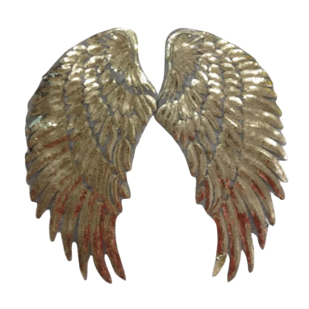 

1 Pair Angel Wings Sequins Embroidered Patch New Clothing Iron On Patches bordados Embroidered Applique DIY Accessory