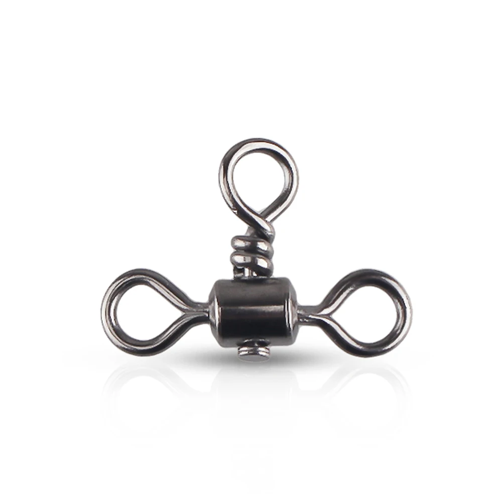 

10Pcs Stainless steel Barrel cross-line swivels fishing tackle fishing hook connector rolling swivels