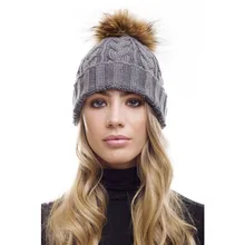 Женская вязаная шапка с помпонами из меха енота, теплая зимняя разноцветная Мужская шапочка из спандекса, женская шляпа
