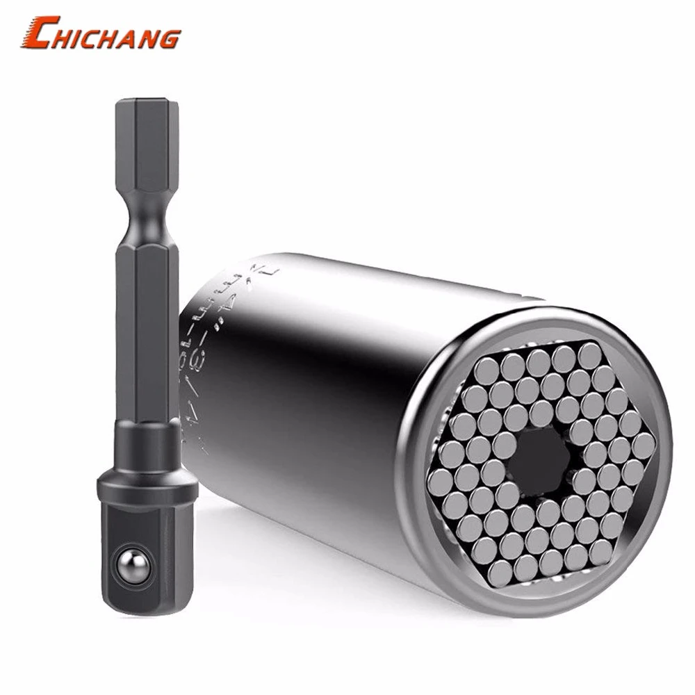 Regatic 7mm-19mm Universal Socket Grip Ratchet Wrench Power Drill Adapter /& 105 Degree Right Angle Driver Extension Power Screwdriver Drill Bit Attachment Repair Tool Gifts for Dad Men Fathers Day