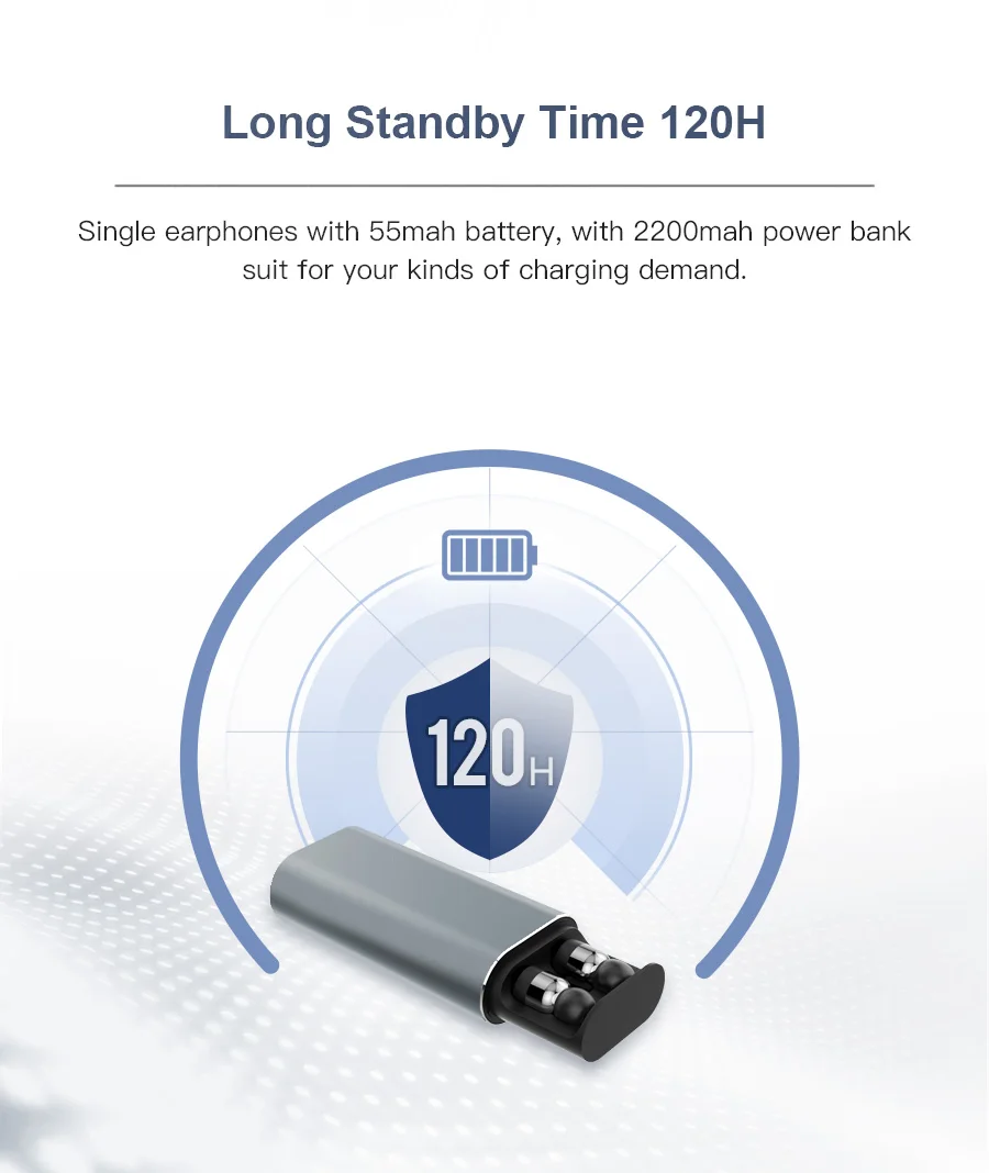 Qriginal Dual TWS Wireless Bluetooth In-ear Stereo Music Headsets IPX4 Invisible Earphone wMic 2000mAh Charging Box Power Bank09