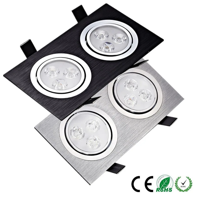 

Freeshipping 1X 12w 20W 28W Square double led Ceiling dimmable Epistar LED ceiling lamp Recessed Spot light Downlight 110V-220V