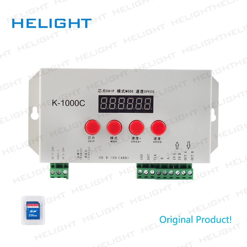 

K-1000C(T-1000S Updated) Program Controller 2048 Pixels for APA102/SK6812/WS2812B/WS2813/SK9822 DC5~24V IC strip pixel light