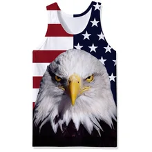 Американский флаг 3D печать майка Забавный Орел животных жилет для мужчин и женщин майка футболки для фитнеса и бодибилдинга