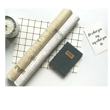 

WallPaper Waterproof Wall Stickers Self-adhesive Vintage Stickers Wall paper 45 * 100 cm Retro Stereo Newspaper Pattern