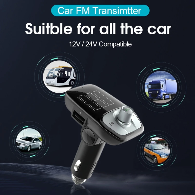 Mp3 Player Bluetooth Cigarette Lighter Charger Auto Dual Usb Charge Vehicle Hand-Free Music Car Qc 3.0 Charger 12V Socket