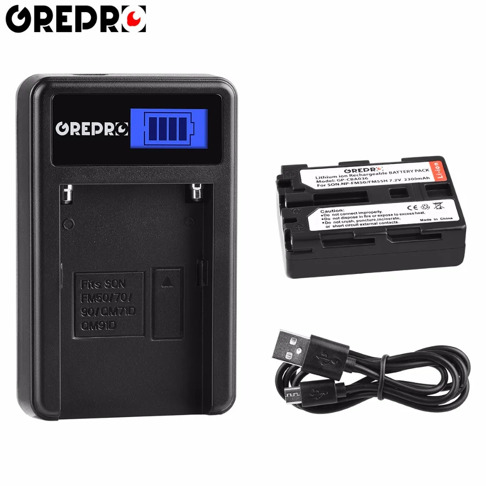 

1pcs 2300mAh NP-FM50 NPFM50 FM50 Camera Li-ion Battery+LCD Charger for Sony Alpha A100 DSLR-A100 A100K CCD-TRV408 DCR-PC105 S85
