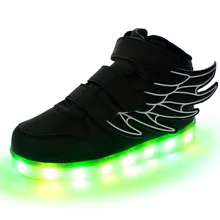 2016 dernière automne LED lumineux pour enfant enfants casual shoes rougeoyant usb de charge garçons et filles sneaker avec 7 couleurs light up nouveau