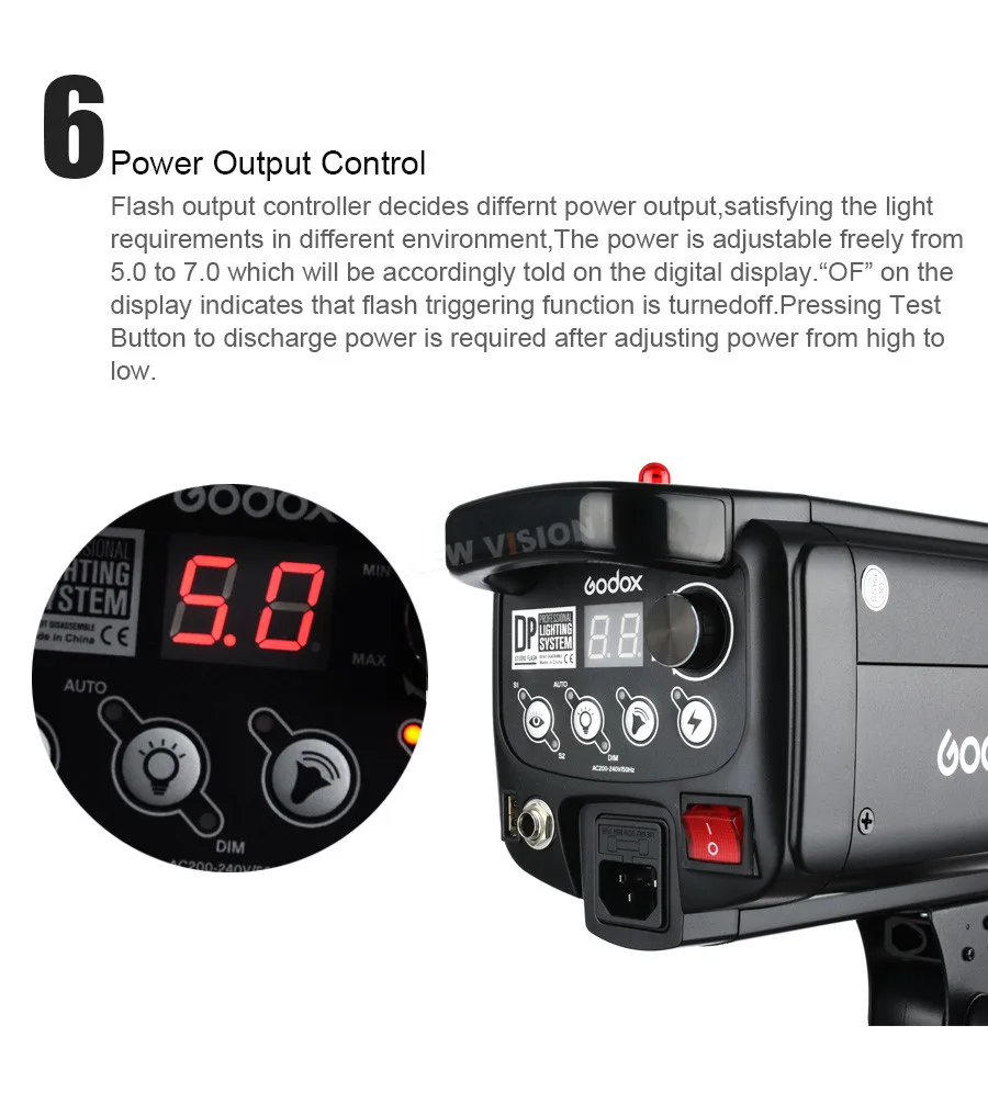 DHL Godox DP800 800Ws GN88 Pro Освещение для фотосъемки стробоскопическая вспышка для студийной лампы
