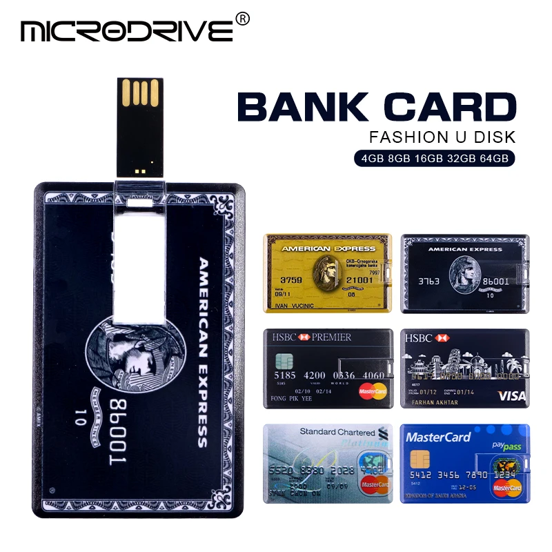 Кредитная карта Amerian Express HSBC Visa Standard Chartered Master Card USB флеш накопитель 64 ГБ 32 16 8 памяти|pen drive 64gb|flash pen drivecard usb |