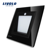 Livolo UK standard New A rrival Porch Corridor Corner Lamp Footlights Switch Black Color VL W291JD