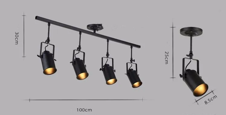 Лампа для искусства трек светильник Ретро пространство современный минималистский Американский промышленный бар точечные светильники магазин одежды потолочный фоновый светильник