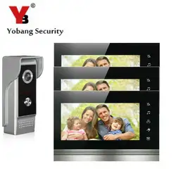 Yobang безопасности Видеодомофоны 7 "дюймов Сенсорный экран видео-телефон двери Дверные звонки домофон Мониторы визуальный безопасности
