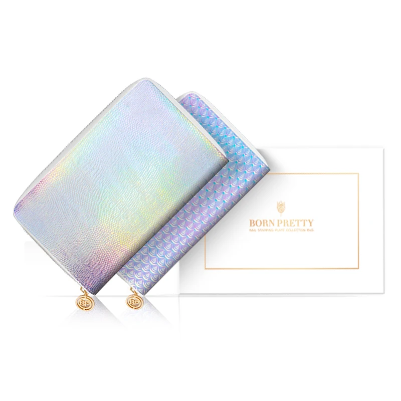 

BORN PRETTY 72 Slots Holo Snakeskin Stamping Plate Holder Case Round Square Rectangular Nail Art Plate Organizer