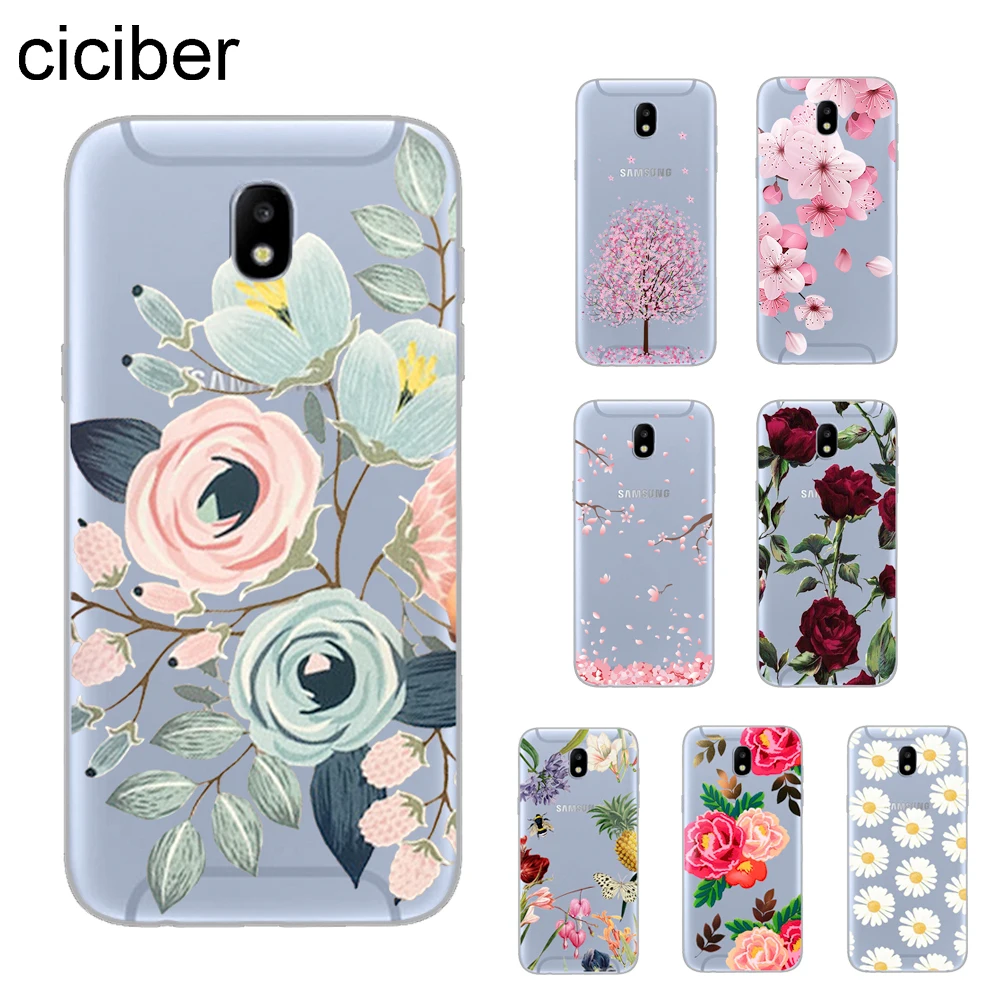 

ciciber Flower Rose Cover For Samsung Galaxy J8 J7 J6 J5 J4 J3 J2 J1 Pro Core Plus Prime 2016 2017 2018 EU Phone Cases Soft TPU