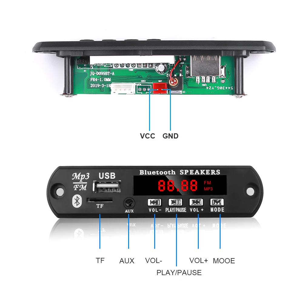 5 V-12 V автомобильное FM радио модуль Bluetooth Handsfree Car Kit USB TF карты 3,5 мм AUX Беспроводной WAV MP3 плеер декодер доард с Управление