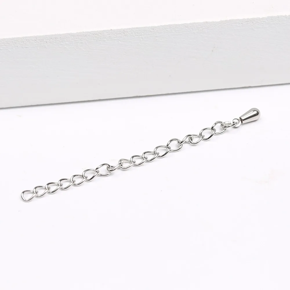 Reidgaller 10pcs 6cm Long 316 Stainless Steel Bracelet Extension Chain Diy Necklace Extender