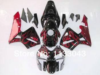 

100%New Injection fairings for HONDA CBR600RR F5 03 04 CBR 600 RR 03-04 CBR600 2003 2004 red flame black fairing kit #189s+tank