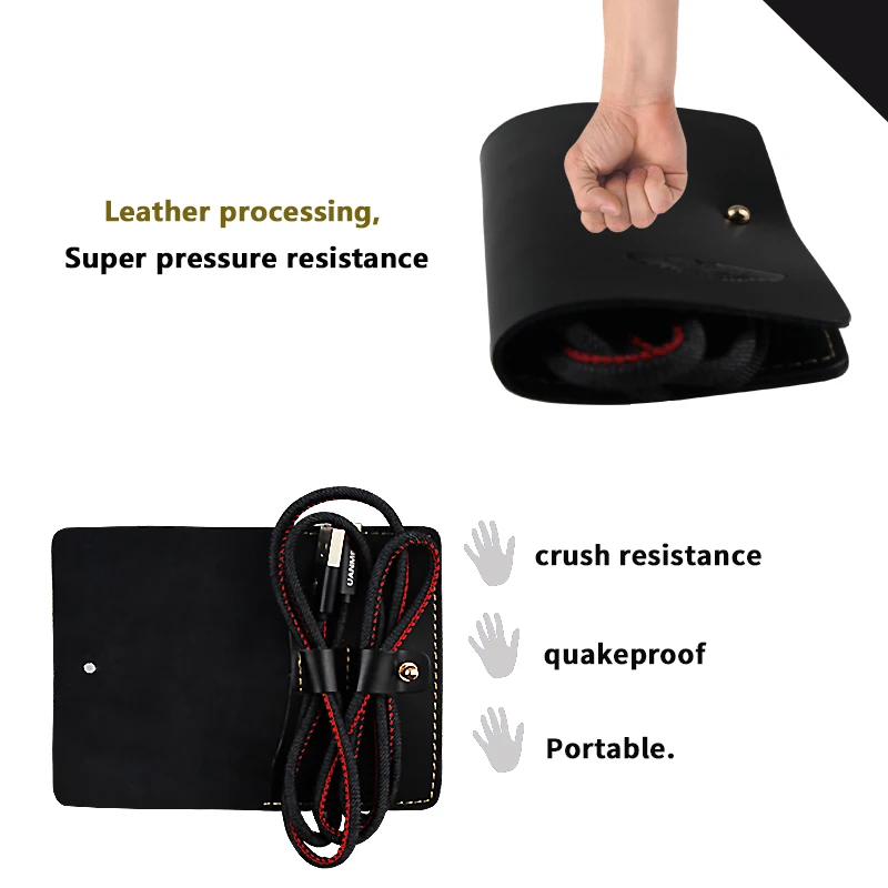 Buy Portable Headset&Earphone Bag Case Genuine Leather Headset Carrying Pouch