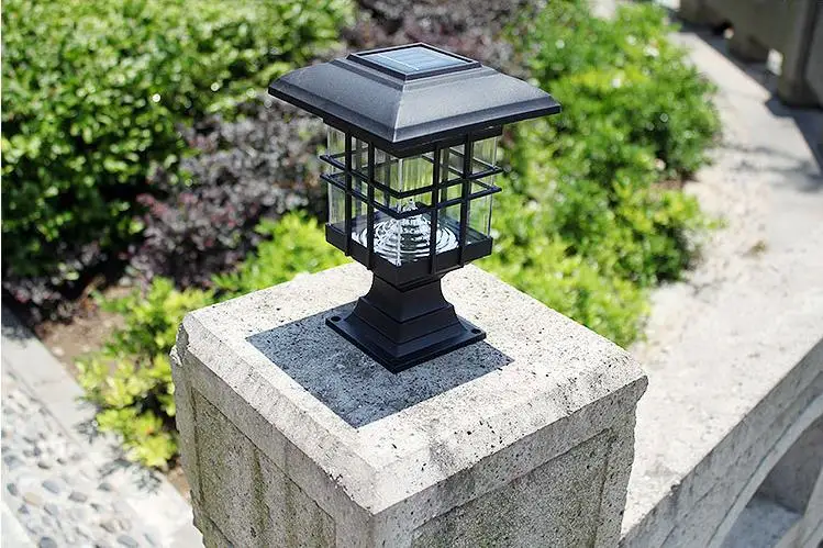 Lâmpada ao ar Nova Chegada Solar Pilar Livre Super Brilhante Led Portão Lâmpada Luz Frete Grátis 11 livre super brilhante led solar pilar portão