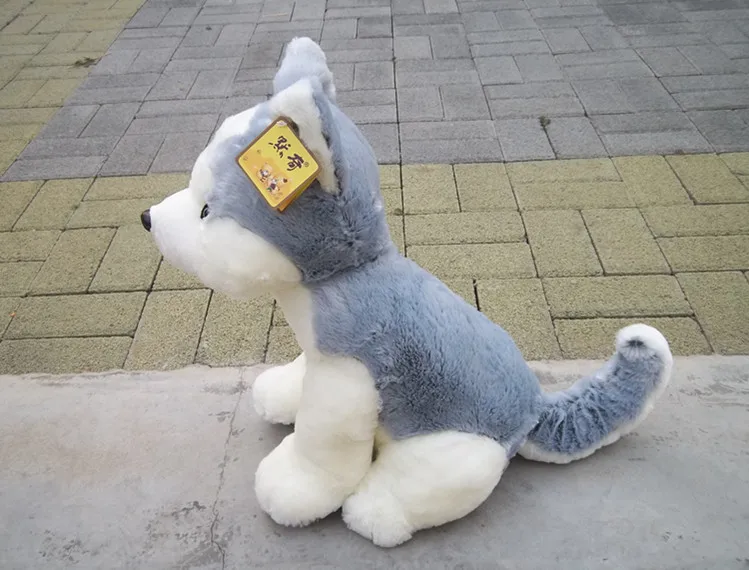 

big new plush lying husky dog toy high quality husky dog doll about 45cm