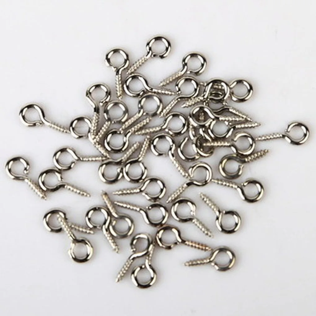 

Hot 100pcs Screw Eyes Pin Findings for Clay Jewelry Resin Bead Plastic 10mm