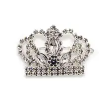 NEW 6Pcs lot free shipping silver rhinestone tiara crown charm fashion hair clip barrette ornament jewelry accessories