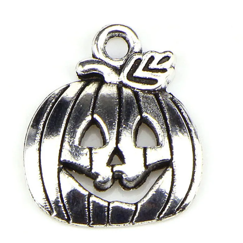 10Pcs/lot Halloween Pumpkin Pendant Charms Antique Silver Charms DIY Handmade Craft Connectors Fit Jewelry Making