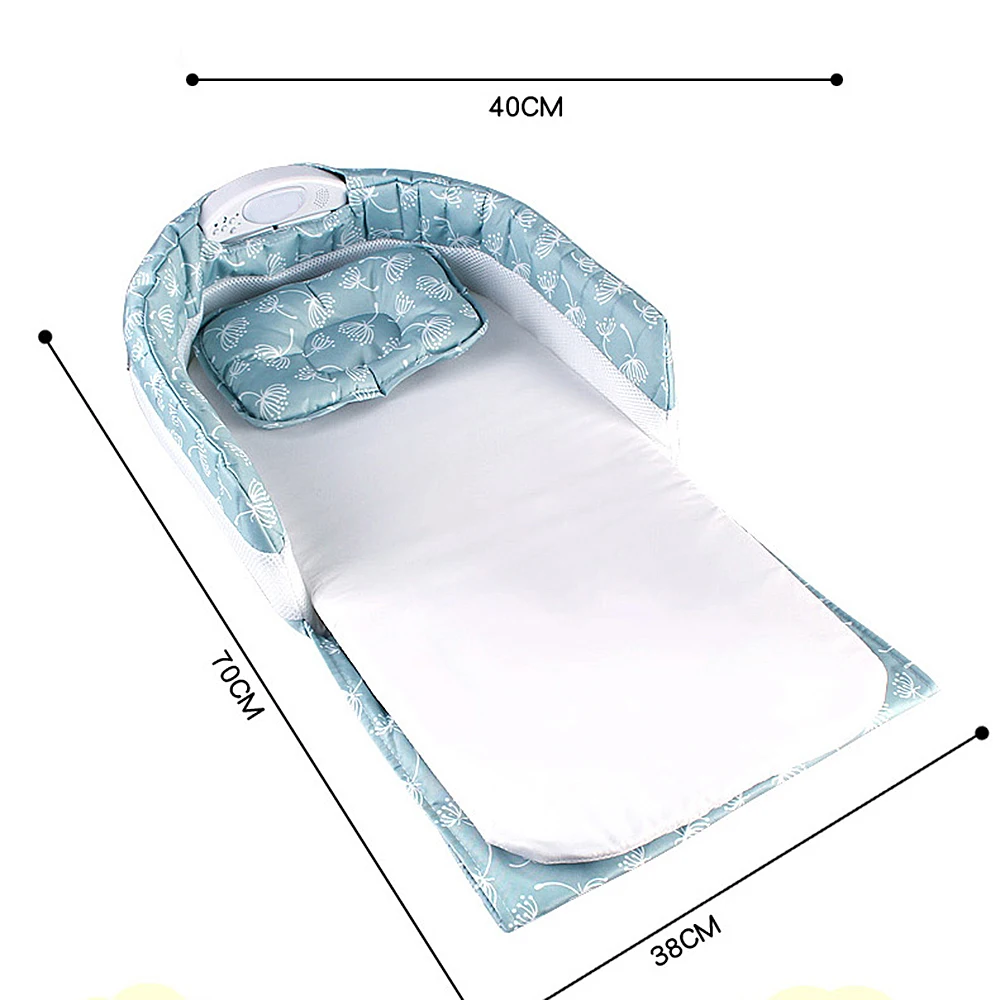 Separated Bed with Light Music Multi-function Helping BB Sleep Travel Bag Baby Nest Bed Crib Portable for Children Infant Kids