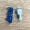 Lot de 50 bornes de fil d'épissure rapide isolées en T, bleu, 2.5 à 4 mm2 AWG, connecteur à sertir, 40% de réduction ► Photo 3/6