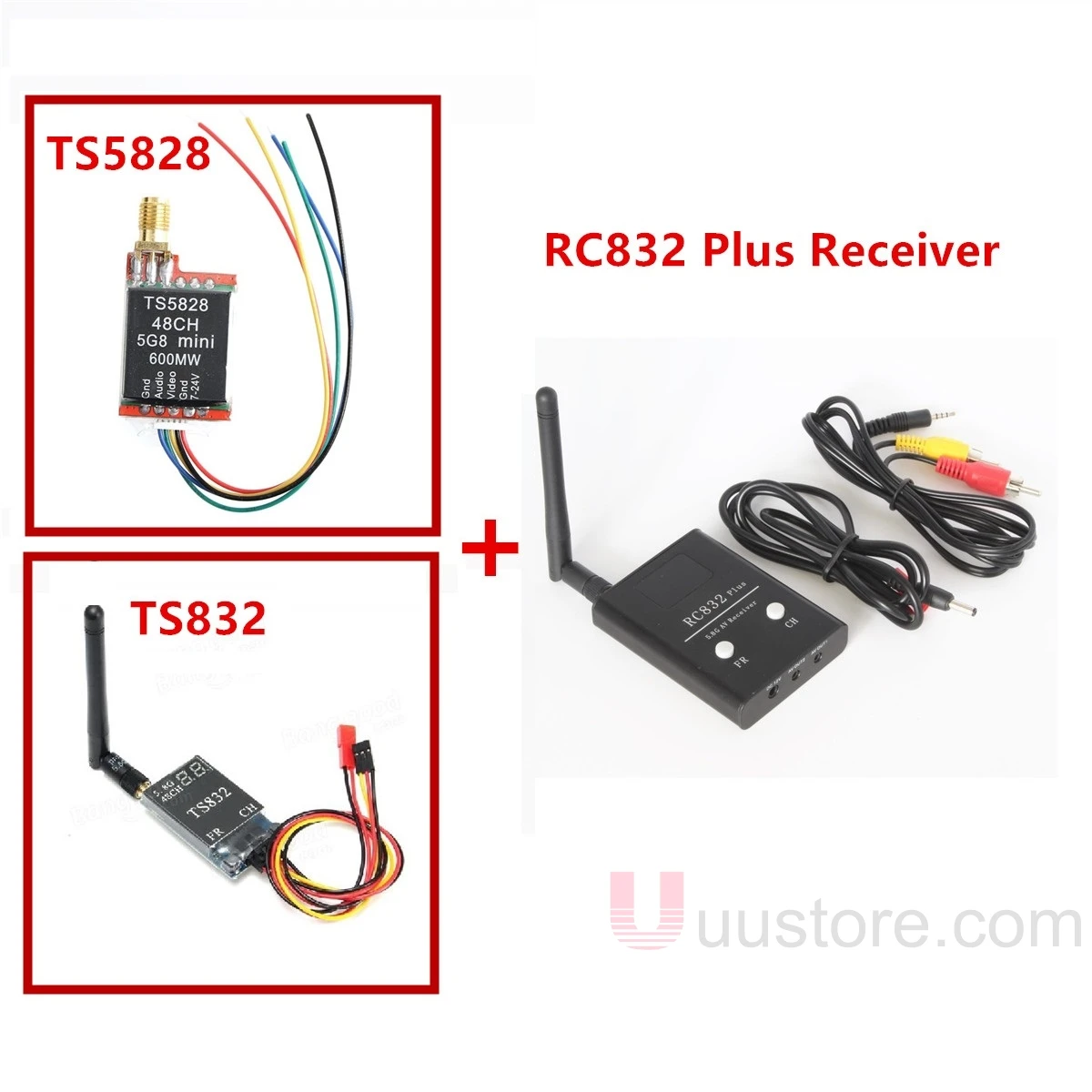 FPV 5.8Ghz 600mW TS5828 or TS832 Transmitter + 48CH RC832 plus Receiver