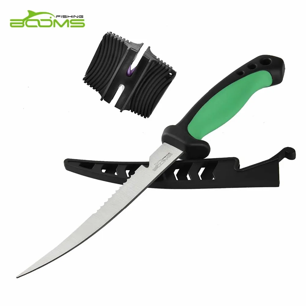 

Booms Fishing FK2 Portable Fillet Knifes Stainless Steel with Sheath 16.5cm with Ceramic Knife Sharpener Fishing Tool Knives