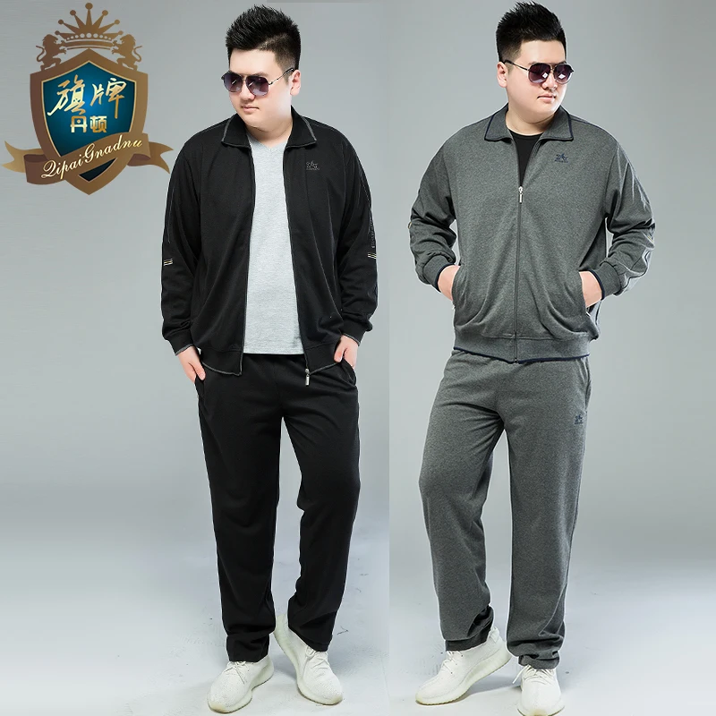 Large Size 8XL-XL 2018  Men's Autumn Hoodies Tracksuit Set Male Zipper Pleated Sweatshirt Sweatpants High Street Jackets Sets