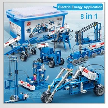 Научное руководство, электрическая энергия, поколение транспортных средств, блок, строительный робот, совместимая сборка для детей, техническая игрушка