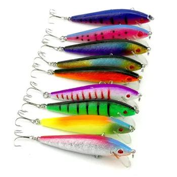 

HENGJIA 9CM 8.5G 6#hooks Minnow Crank fishing lures plastic wobble pike bass peche trout Fishing baits isca pesca fishing tackle