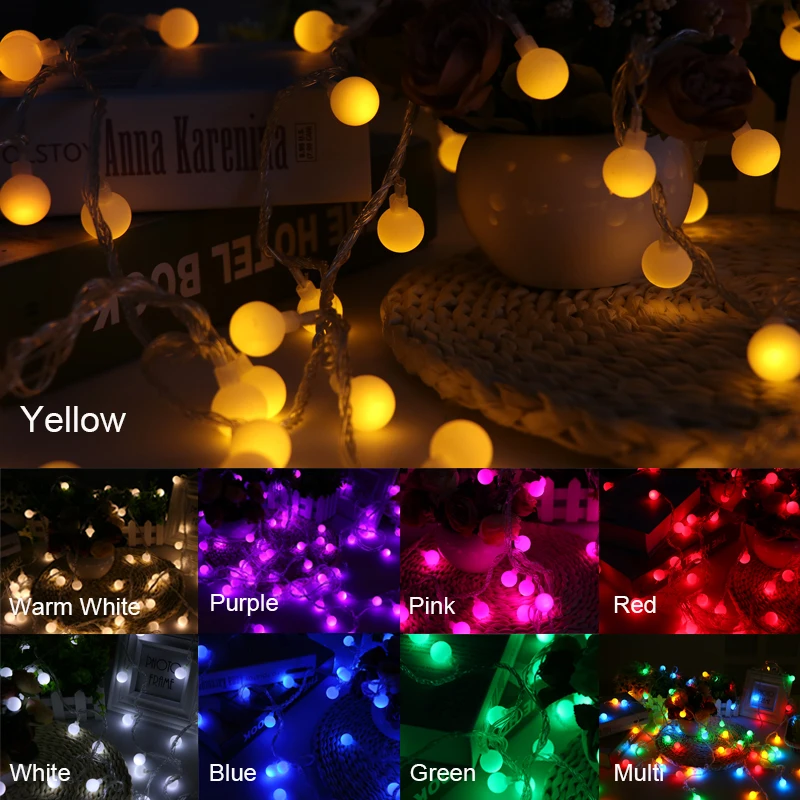 JULELYS 30M 300 Bulbs Ball Garland Christmas LED String Light Outdoor Holiday Birthday Gerlyanda Lights Decoration For Wedding JULELYS 30M 300 Bulbs Ball Garland Christmas LED String Light Outdoor Holiday Birthday Gerlyanda Lights Decoration For Wedding