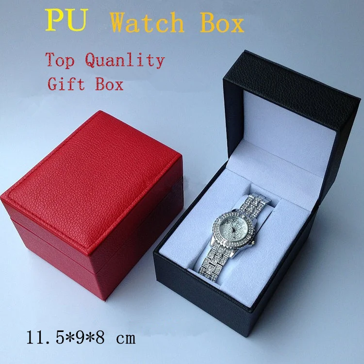 

Wholesale Leather Brand Watch Box Red Top Quanlity Watch Storage Case Fashion Watch Gift Packing Box B085