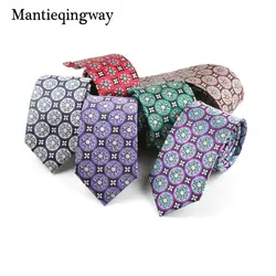 Mantieqingway полиэстер Галстуки для Для мужчин Повседневное цветочный галстук для свадьбы Модные Узкие Галстуки вечерние gravats corbatas Бизнес