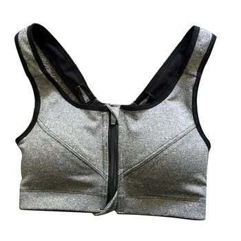 

Women Fitness Stretch Seamless No Rims Bra Front Open Zipper Padded Bras