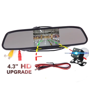 

4.3 inch Car Rearview Mirror Monitor Rear View Camera CCD Video Auto Parking Assistance LED Waterproof Night Vision Reversing