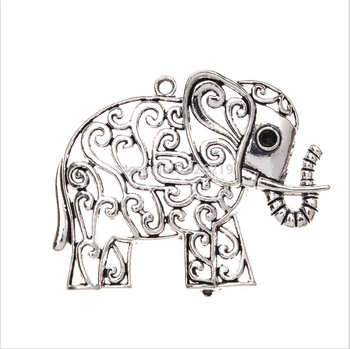 

10pcs/lot 49*64mm Metal Antique Silver New Arrival Elephant Charms Pendants Necklaces Bracelet For Jewelry DIY F152
